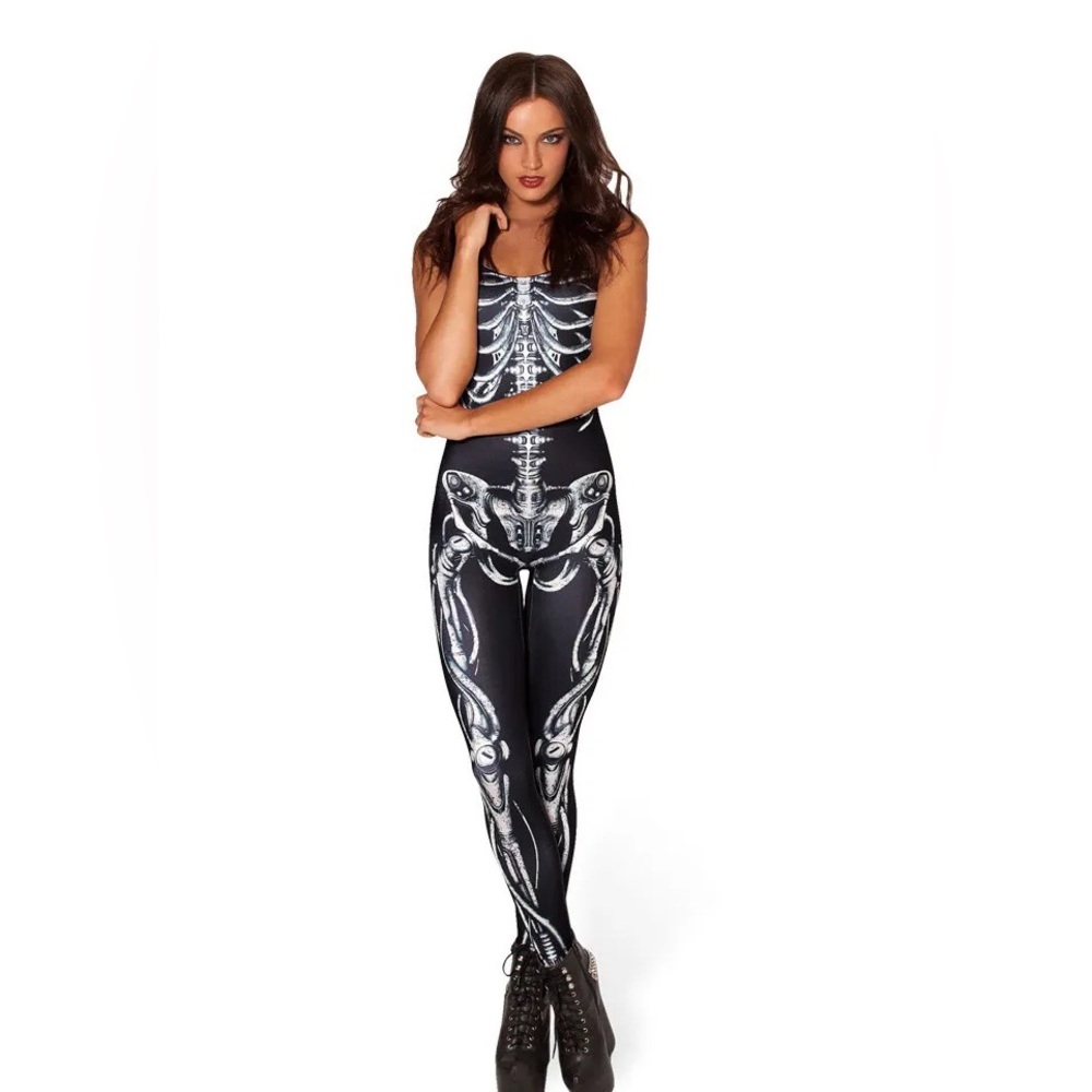 Blackmilk Mechanical Bone Catsuit SZ M